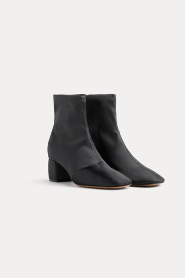 Chic Satin Leather Anckle Boots-SHOES & SANDALS-Forte_Forte-Debs Boutique